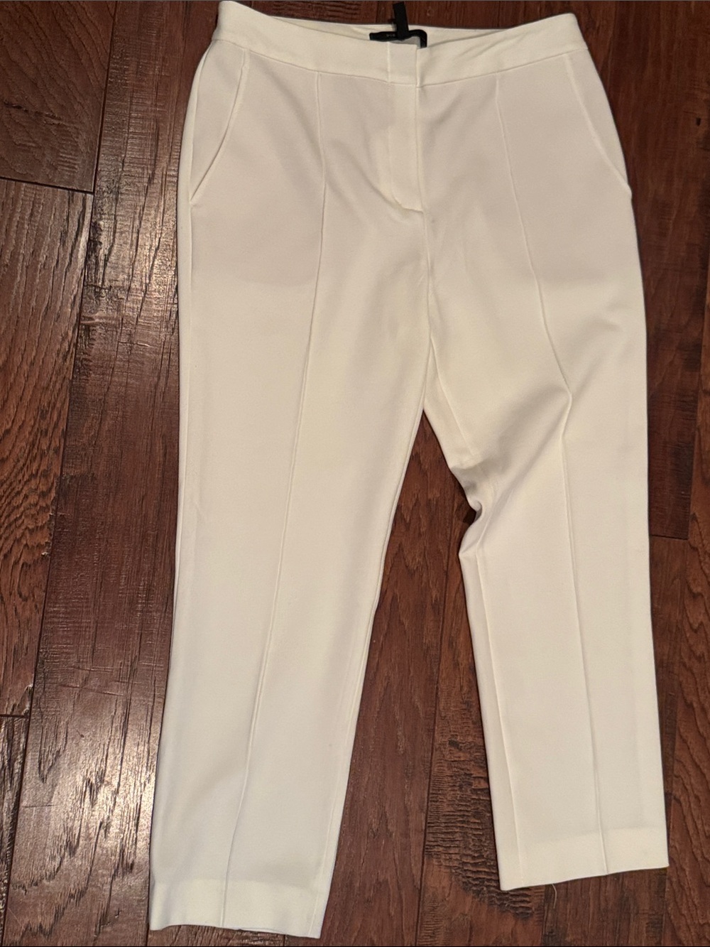 BCBGMaxAzria Cream Straight-Leg Dress Pants